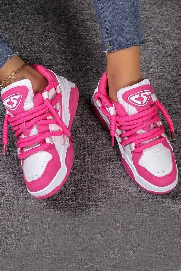 Różowe buty sportowe IVET sznurowane w sportowym stylu