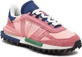 Różowe buty sportowe Lacoste z płaską podeszwą sznurowane