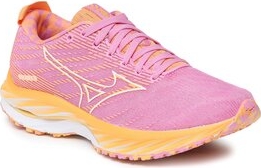 Różowe buty sportowe Mizuno sznurowane w sportowym stylu