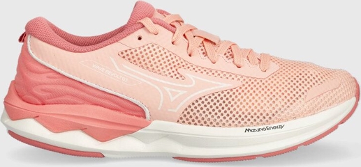 Różowe buty sportowe Mizuno z płaską podeszwą sznurowane w sportowym stylu