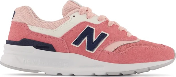 Różowe buty sportowe New Balance z płaską podeszwą sznurowane w sportowym stylu