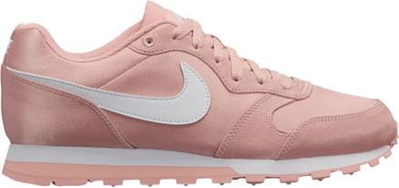 Różowe buty sportowe Nike md runner sznurowane z płaską podeszwą
