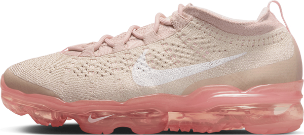 Różowe buty sportowe Nike sznurowane vapormax z płaską podeszwą