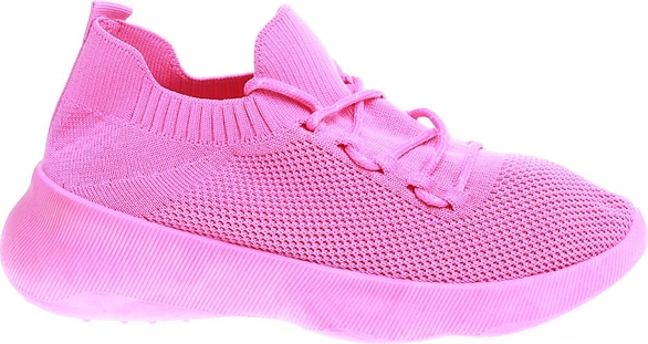 Różowe buty sportowe Pantofelek24.pl w sportowym stylu sznurowane
