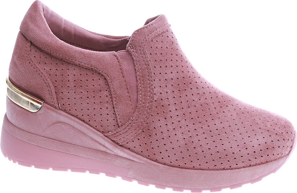 Różowe buty sportowe Pantofelek24 w stylu casual na koturnie