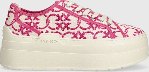 Różowe buty sportowe Pinko na platformie