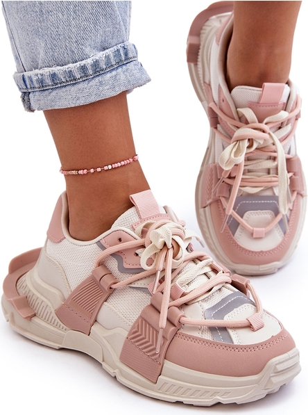 Różowe buty sportowe Ps1 sznurowane