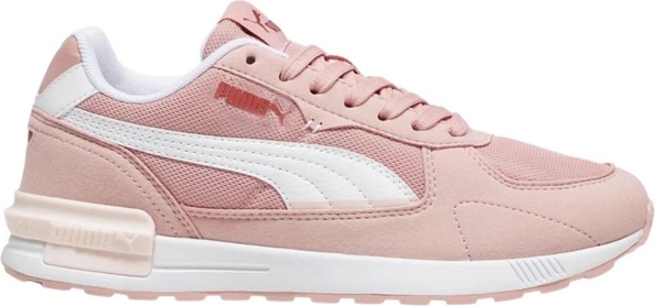 Różowe buty sportowe Puma sznurowane z płaską podeszwą w sportowym stylu