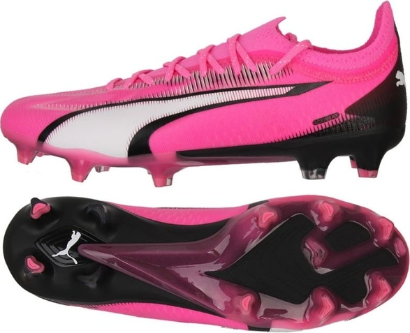 Różowe buty sportowe Puma w sportowym stylu sznurowane