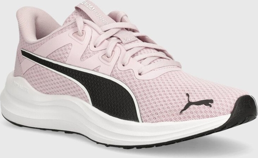 Różowe buty sportowe Puma w sportowym stylu z płaską podeszwą