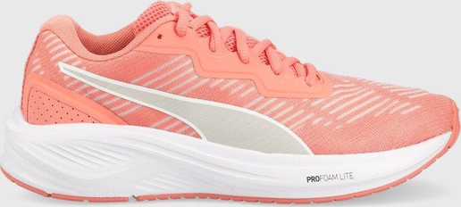 Różowe buty sportowe Puma z płaską podeszwą sznurowane