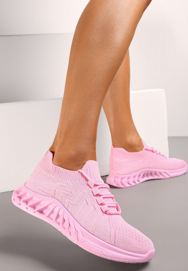 Różowe buty sportowe Renee sznurowane