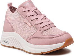 Różowe buty sportowe Skechers w sportowym stylu sznurowane