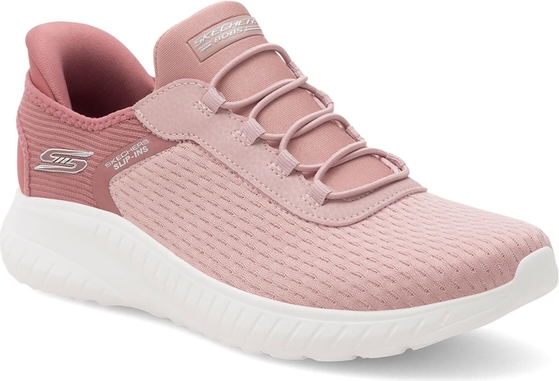 Różowe buty sportowe Skechers w sportowym stylu z płaską podeszwą