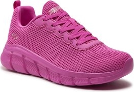 Różowe buty sportowe Skechers z płaską podeszwą sznurowane flex
