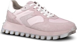 Różowe buty sportowe Tamaris w sportowym stylu z płaską podeszwą