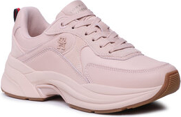 Różowe buty sportowe Tommy Hilfiger sznurowane