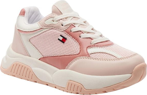 Różowe buty sportowe Tommy Hilfiger w sportowym stylu