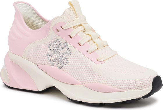 Różowe buty sportowe Tory Burch sznurowane