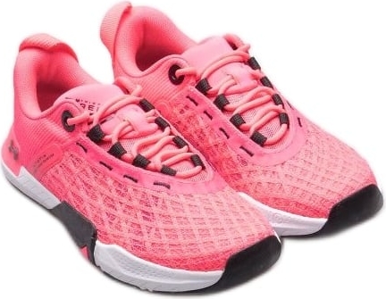 Różowe buty sportowe Under Armour w sportowym stylu z płaską podeszwą