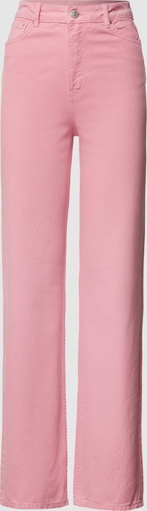 Różowe jeansy Review w stylu casual z bawełny
