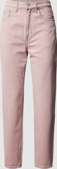 Różowe jeansy Tommy Jeans z bawełny w street stylu