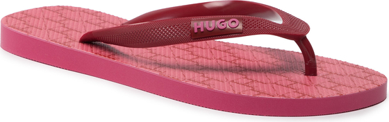 Różowe klapki Hugo Boss w stylu casual z płaską podeszwą