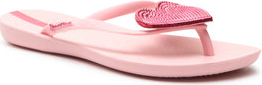 Różowe klapki Ipanema z płaską podeszwą w stylu casual