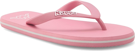 Różowe klapki Kappa w stylu casual z płaską podeszwą