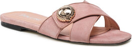 Różowe klapki Pollini z płaską podeszwą w stylu casual