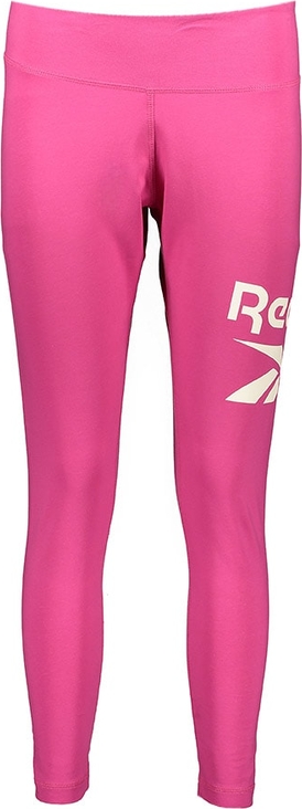 Różowe legginsy Reebok w sportowym stylu z bawełny