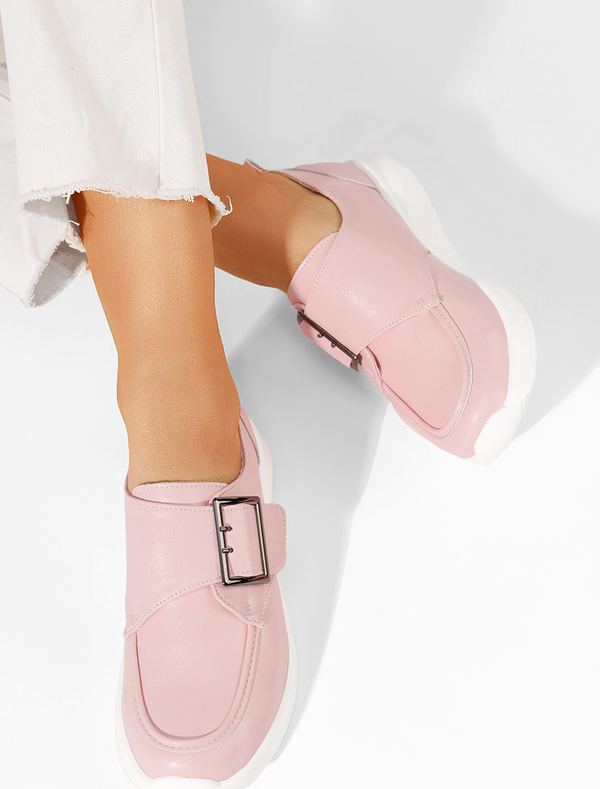 Różowe półbuty Zapatos w stylu casual