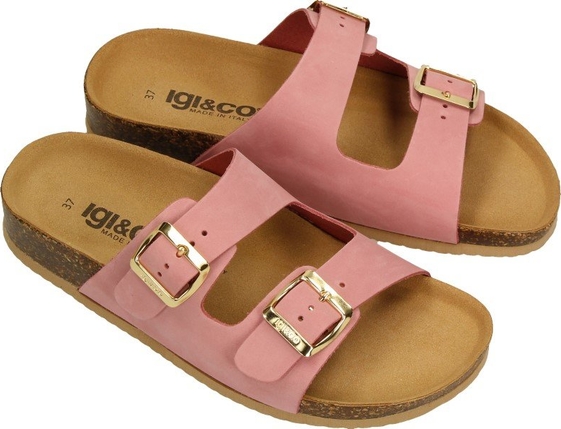 Różowe sandały Igi & Co z nubuku w stylu casual