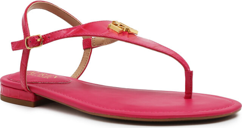 Różowe sandały Ralph Lauren ze skóry