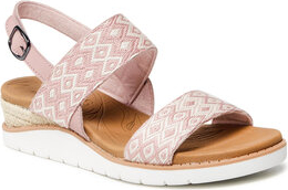 Różowe sandały Skechers z klamrami w stylu casual