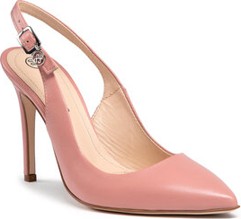 Różowe sandały Solo Femme na szpilce na wysokim obcasie
