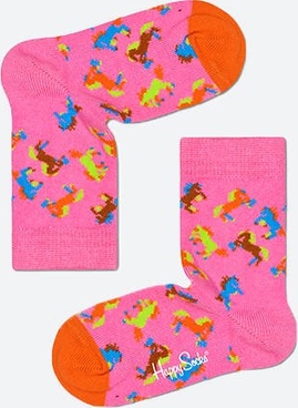 Różowe skarpetki Happy Socks dla dziewczynek