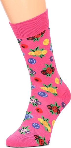 Różowe skarpetki Happy Socks w stylu casual