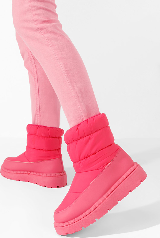 Różowe śniegowce Zapatos z płaską podeszwą