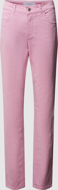 Różowe spodnie Angels z bawełny