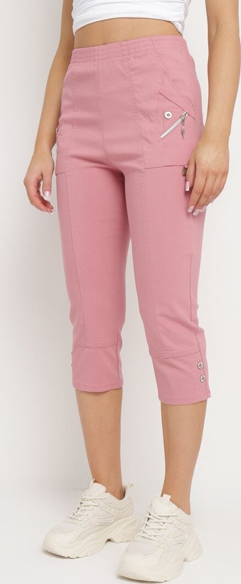 Różowe spodnie born2be w stylu casual