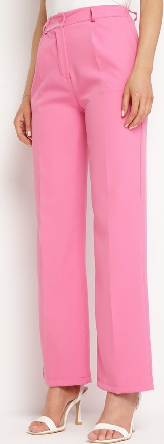 Różowe spodnie born2be w stylu klasycznym