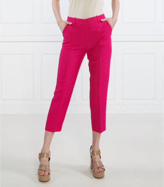 Różowe spodnie Liviana Conti z lnu