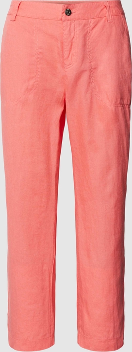 Różowe spodnie MAC z lnu w stylu casual