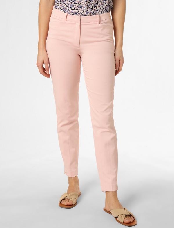 Różowe spodnie More & More w stylu casual z tkaniny
