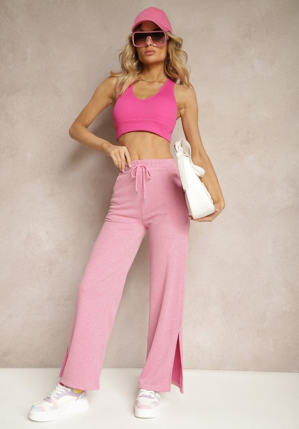 Różowe spodnie Renee w stylu casual