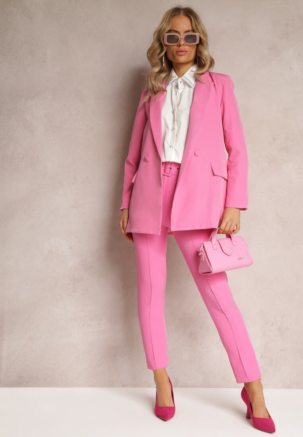 Różowe spodnie Renee w stylu casual