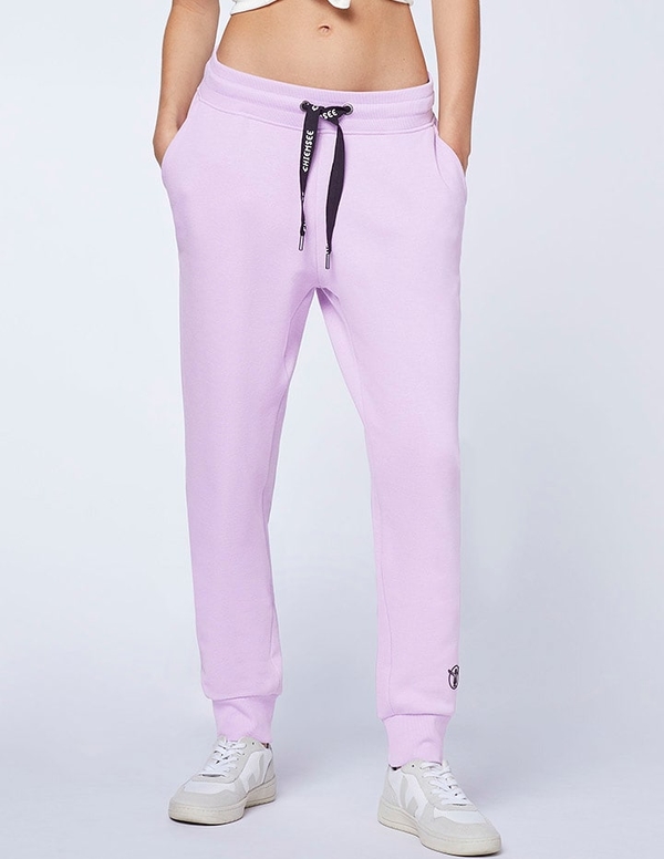 Różowe spodnie sportowe Chiemsee w sportowym stylu z bawełny