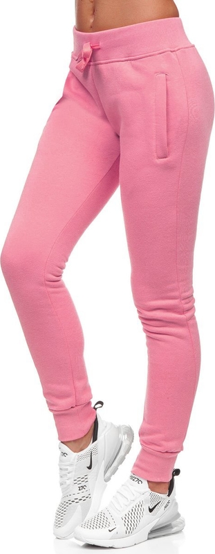 Różowe spodnie sportowe Denley w sportowym stylu z dresówki