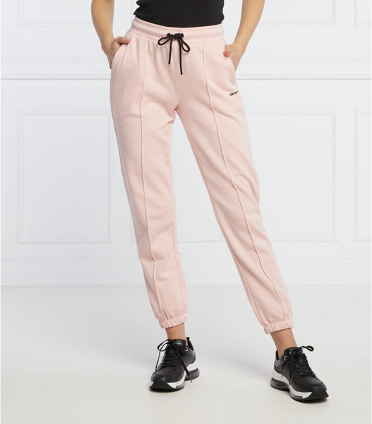 Różowe spodnie sportowe DKNY z dresówki